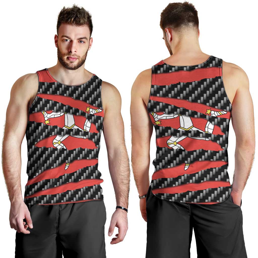 Isle of Man Beast Men Tank Top Ripped Flag Graphic - Wonder Print Shop