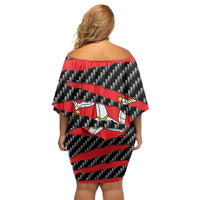 Isle of Man Beast Off Shoulder Short Dress Ripped Flag Graphic - Wonder Print Shop
