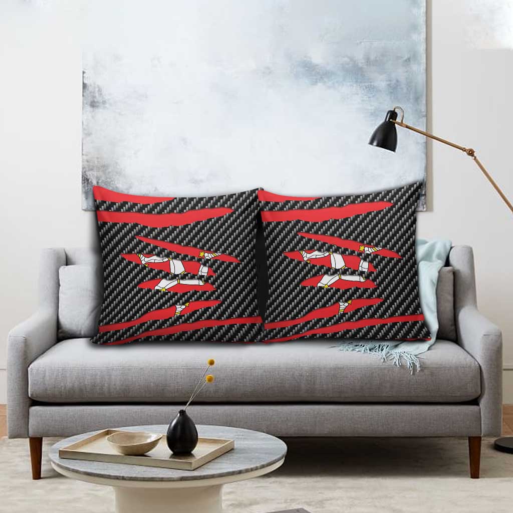 Isle of Man Beast Pillow Cover Ripped Flag Graphic - Wonder Print Shop
