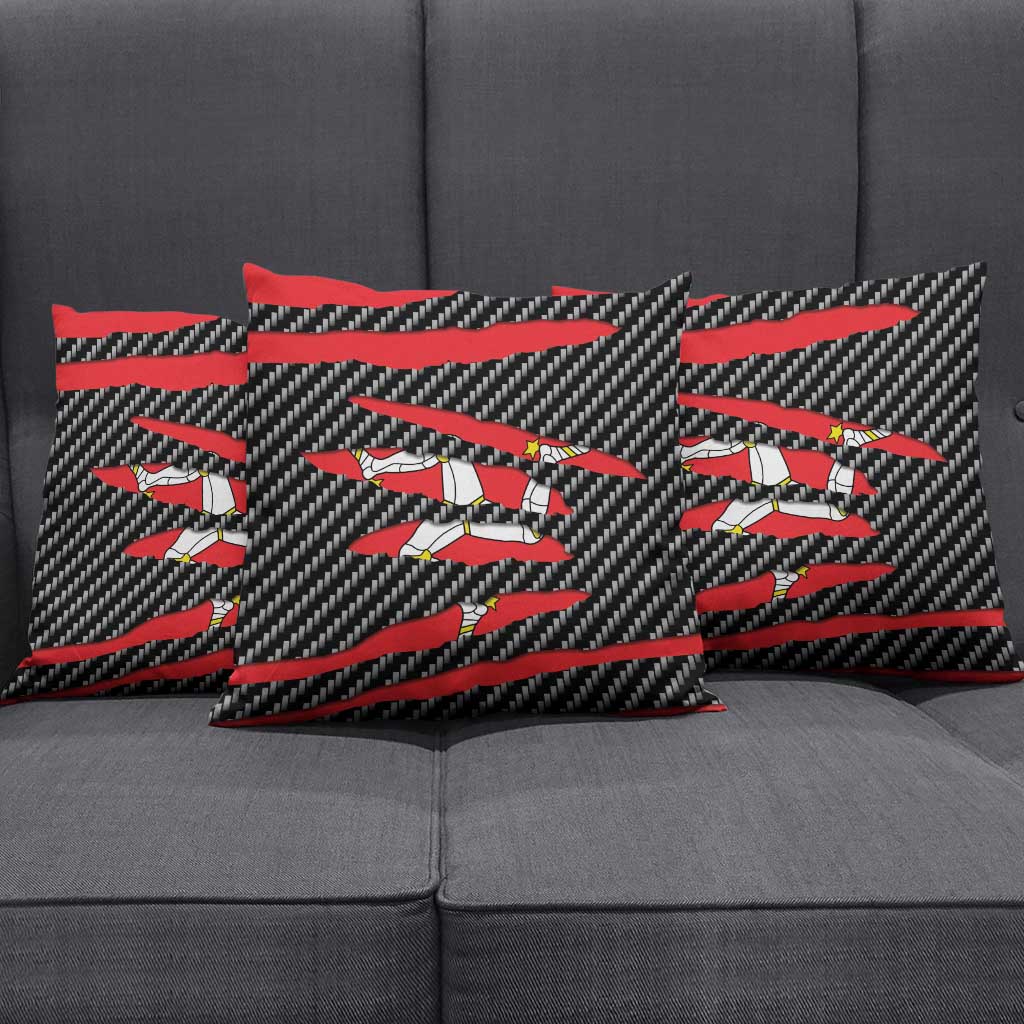 Isle of Man Beast Pillow Cover Ripped Flag Graphic - Wonder Print Shop