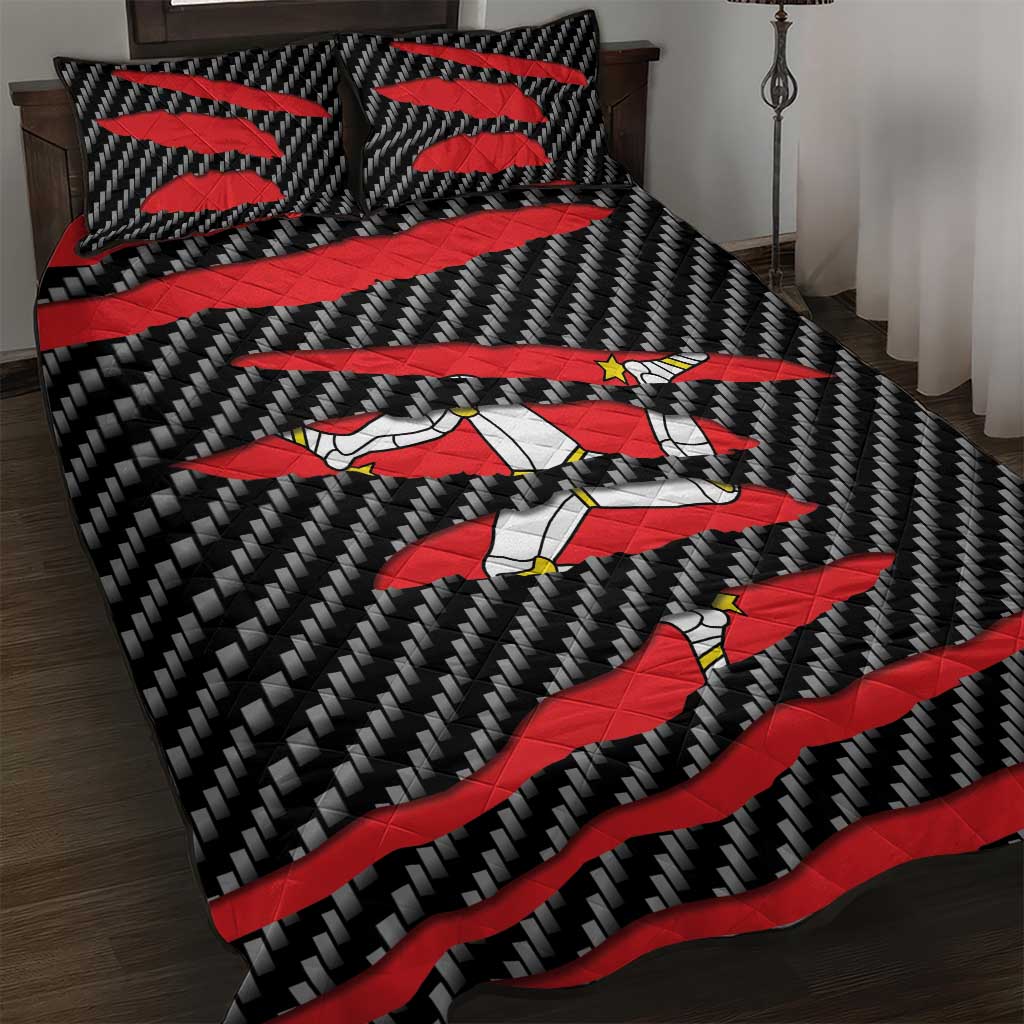 Isle of Man Beast Quilt Bed Set Ripped Flag Graphic - Wonder Print Shop