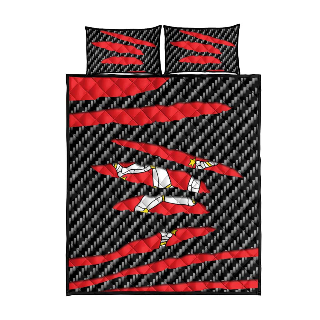 Isle of Man Beast Quilt Bed Set Ripped Flag Graphic - Wonder Print Shop