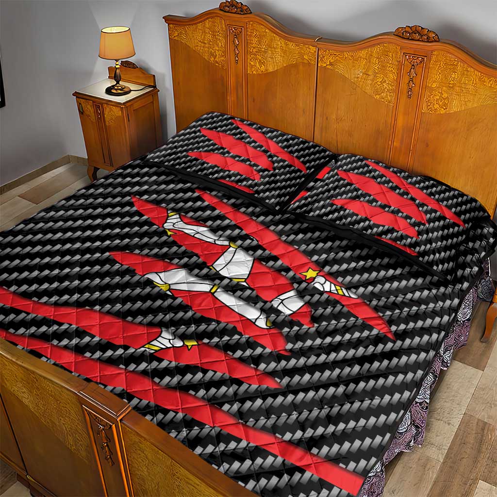 Isle of Man Beast Quilt Bed Set Ripped Flag Graphic - Wonder Print Shop