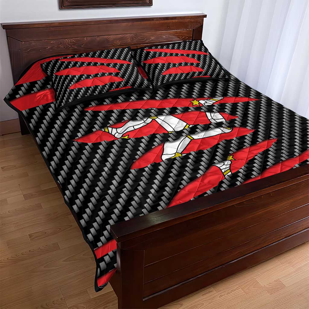 Isle of Man Beast Quilt Bed Set Ripped Flag Graphic - Wonder Print Shop