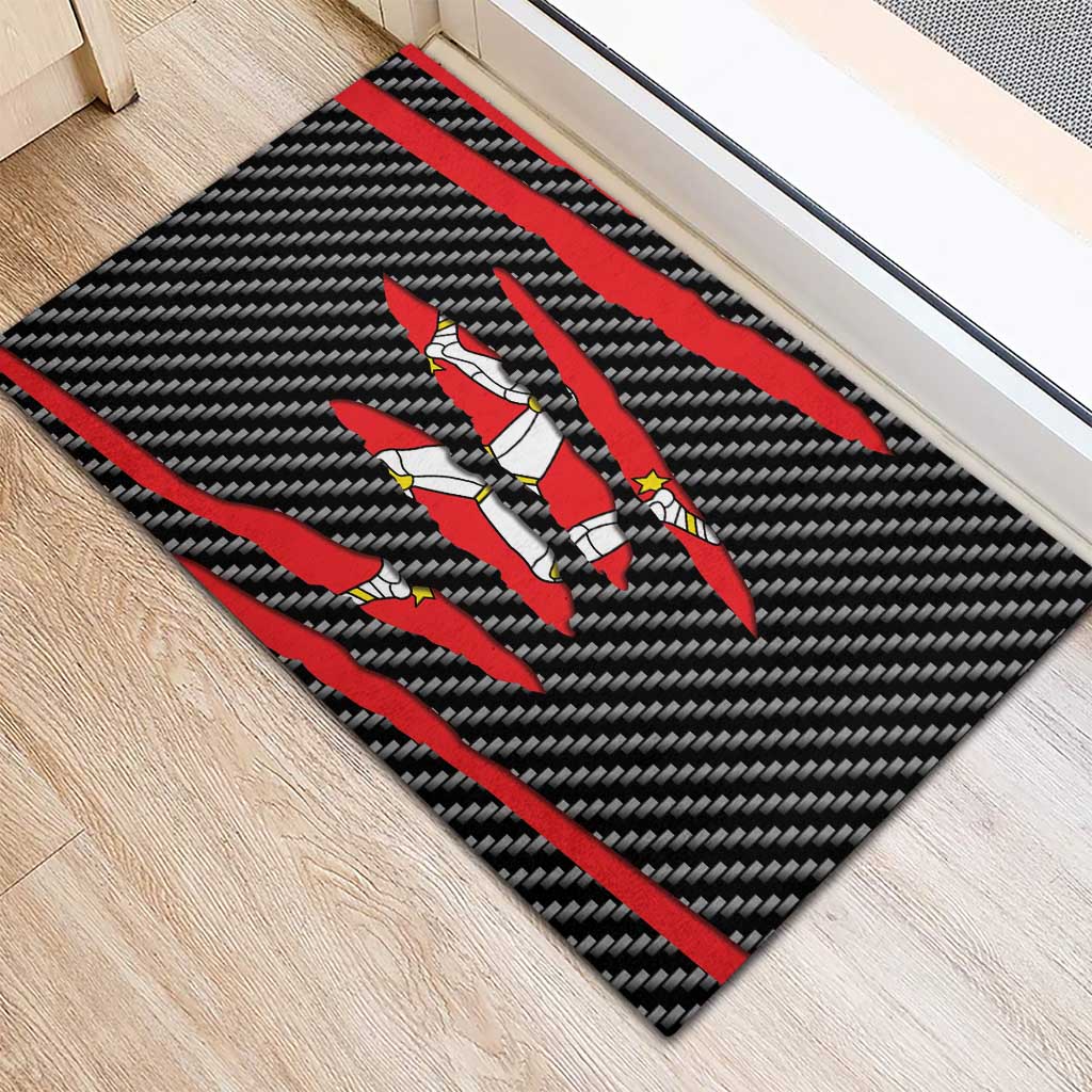 Isle of Man Beast Rubber Doormat Ripped Flag Graphic - Wonder Print Shop