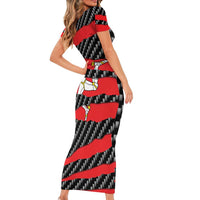 Isle of Man Beast Short Sleeve Bodycon Dress Ripped Flag Graphic - Wonder Print Shop