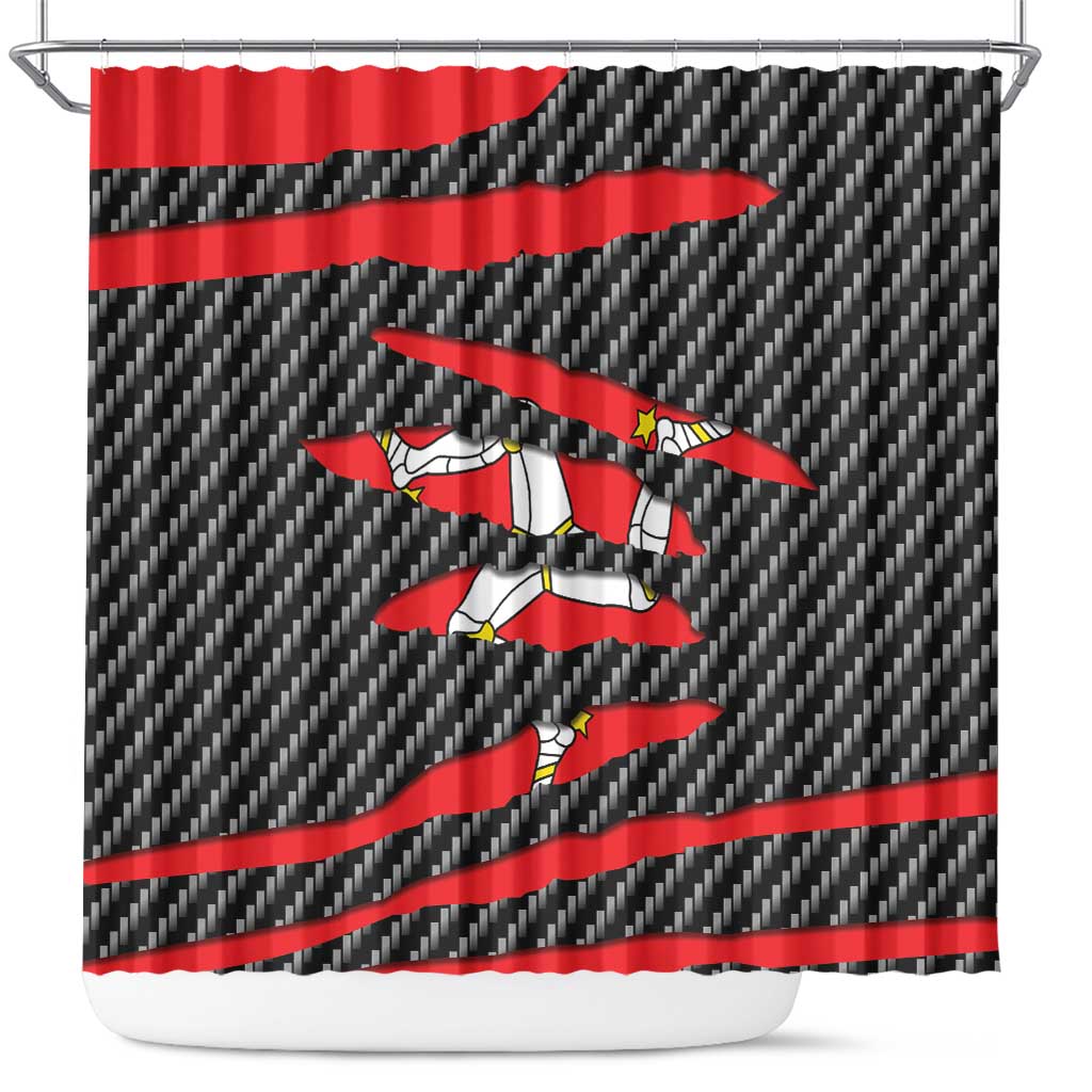Isle of Man Beast Shower Curtain Ripped Flag Graphic - Wonder Print Shop
