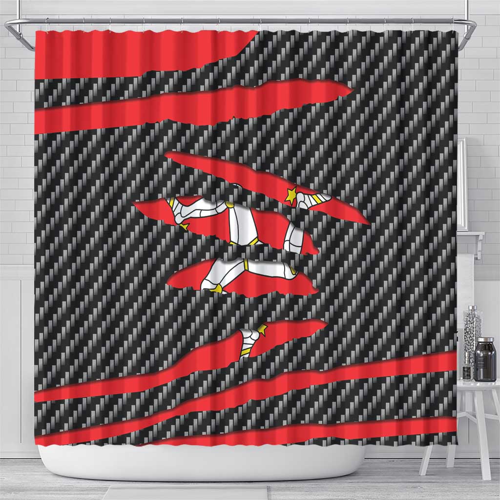 Isle of Man Beast Shower Curtain Ripped Flag Graphic - Wonder Print Shop