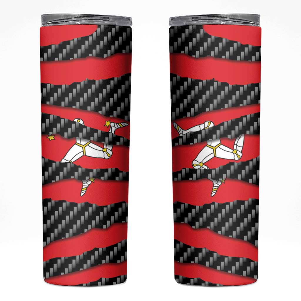 Isle of Man Beast Skinny Tumbler Ripped Flag Graphic - Wonder Print Shop