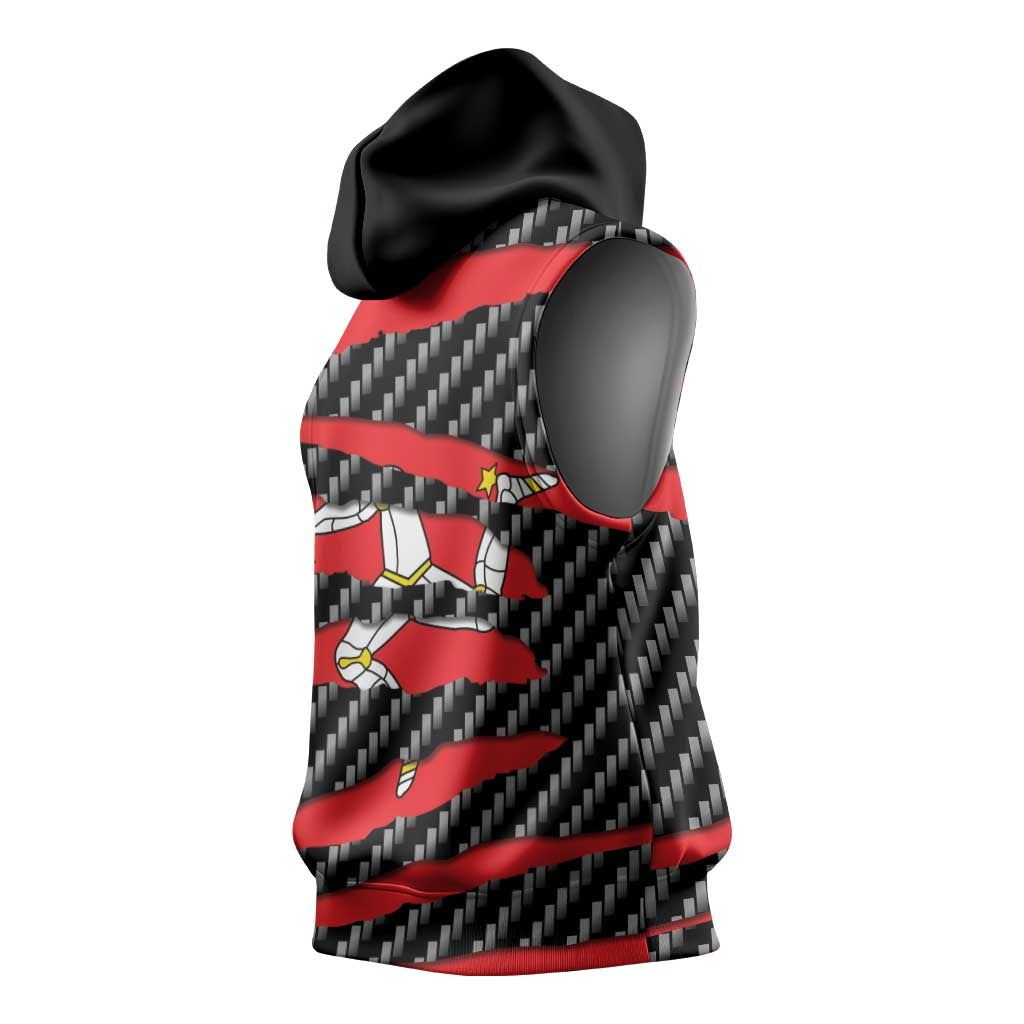 Isle of Man Beast Sleeveless Hoodie Ripped Flag Graphic - Wonder Print Shop