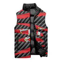 Isle of Man Beast Sleeveless Puffer Jacket Ripped Flag Graphic - Wonder Print Shop