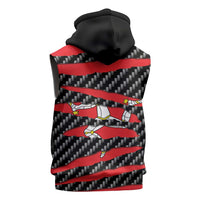 Isle of Man Beast Sleeveless Zip Hoodie Ripped Flag Graphic - Wonder Print Shop