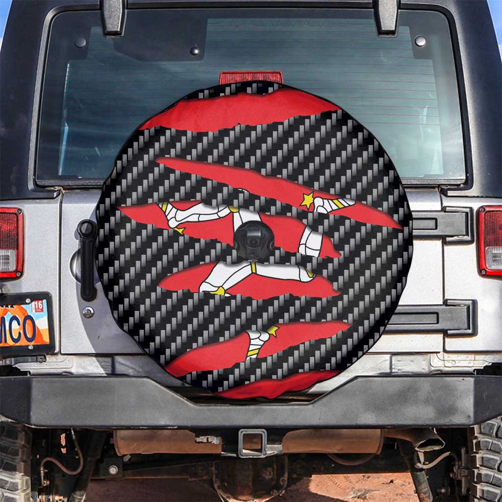 Isle of Man Beast Spare Tire Cover Ripped Flag Graphic - Wonder Print Shop