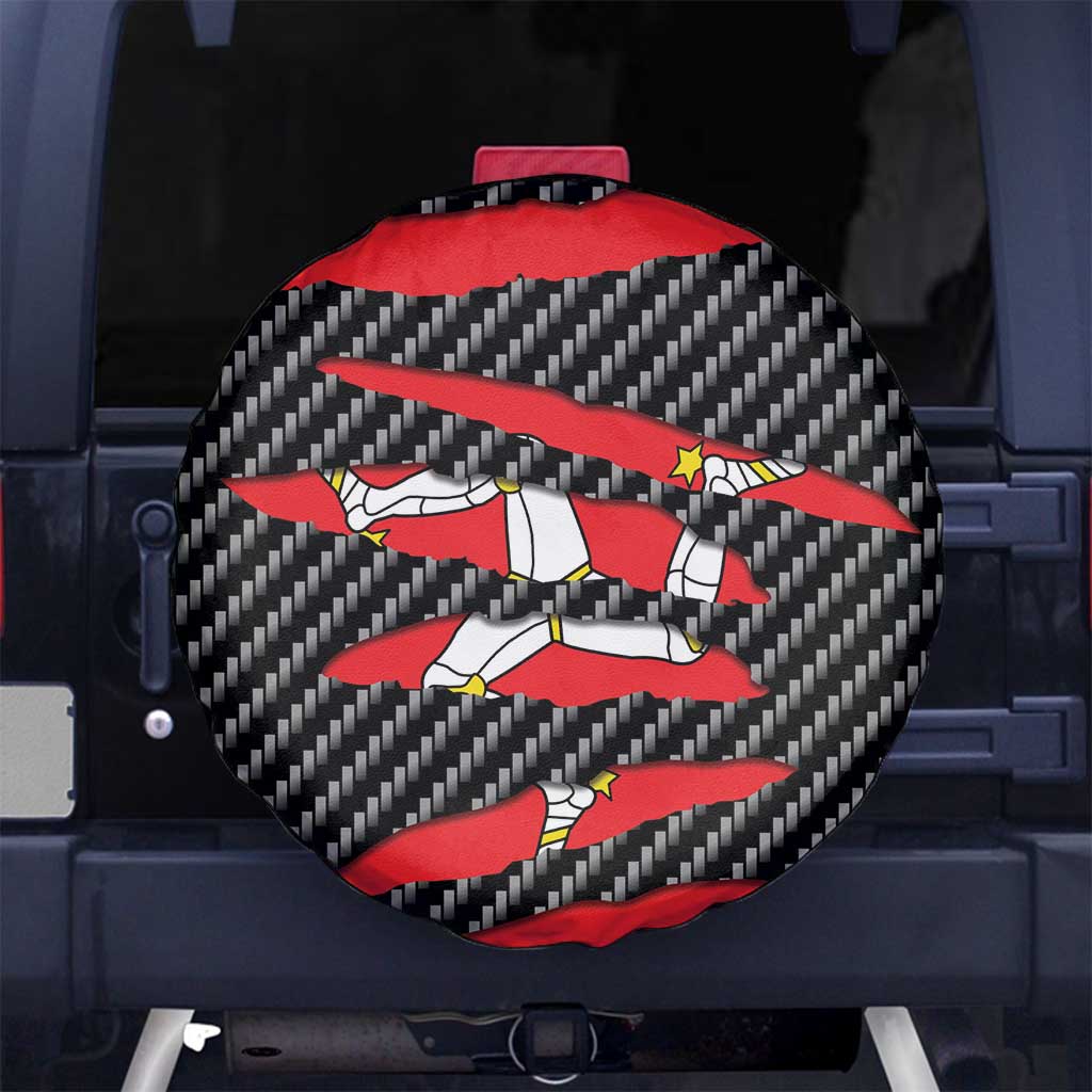 Isle of Man Beast Spare Tire Cover Ripped Flag Graphic - Wonder Print Shop