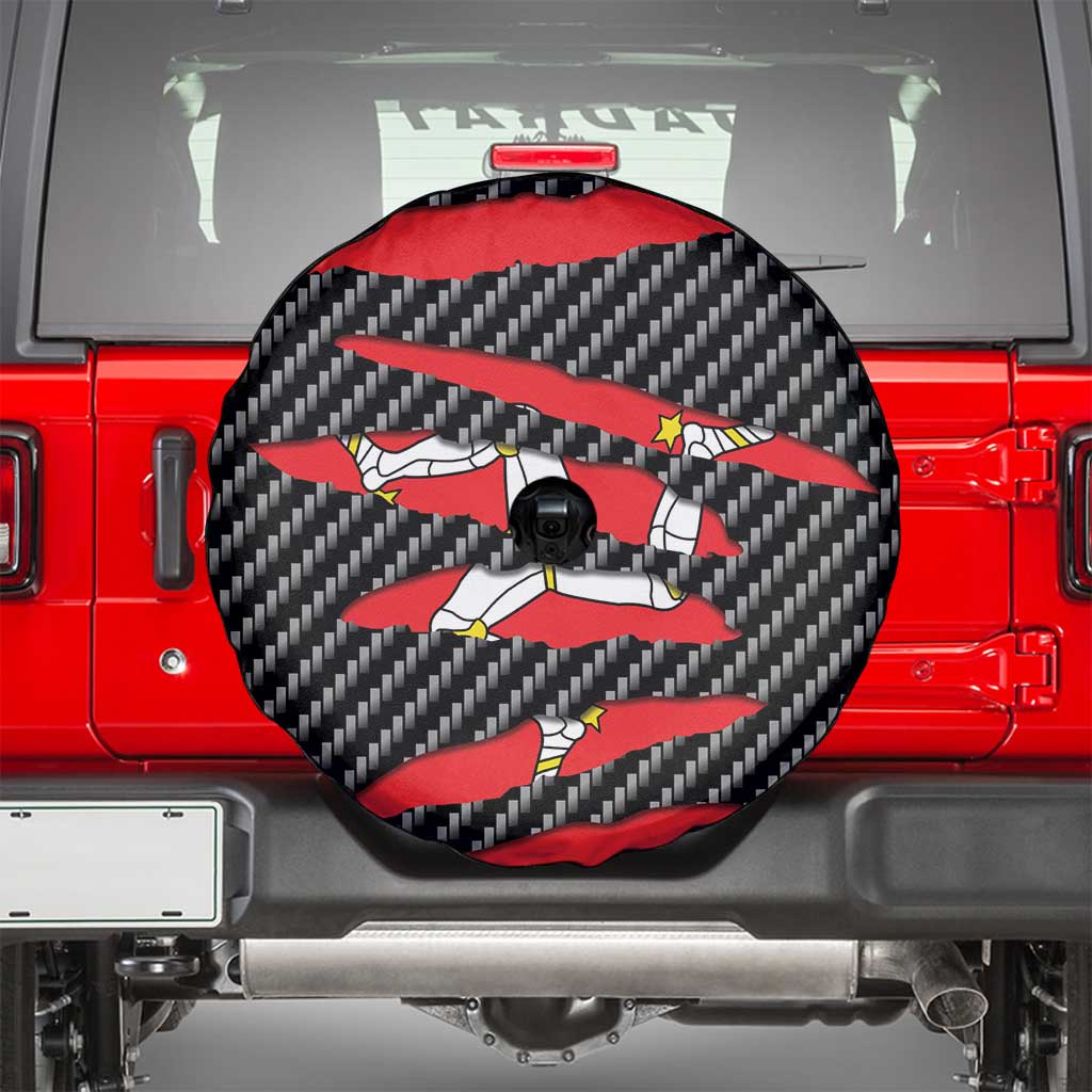 Isle of Man Beast Spare Tire Cover Ripped Flag Graphic - Wonder Print Shop