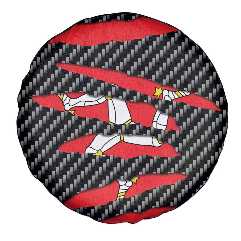 Isle of Man Beast Spare Tire Cover Ripped Flag Graphic - Wonder Print Shop