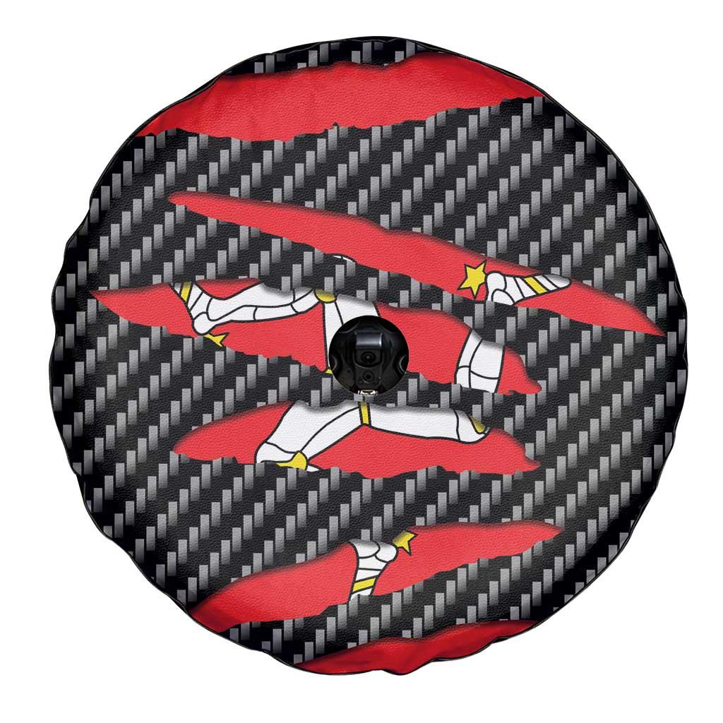 Isle of Man Beast Spare Tire Cover Ripped Flag Graphic - Wonder Print Shop