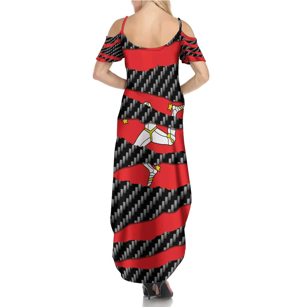 Isle of Man Beast Summer Maxi Dress Ripped Flag Graphic - Wonder Print Shop