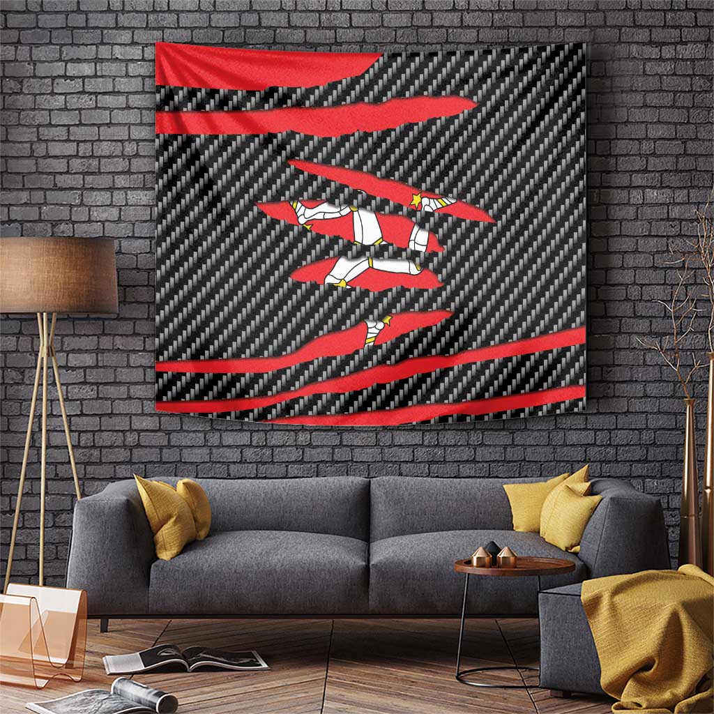 Isle of Man Beast Tapestry Ripped Flag Graphic - Wonder Print Shop