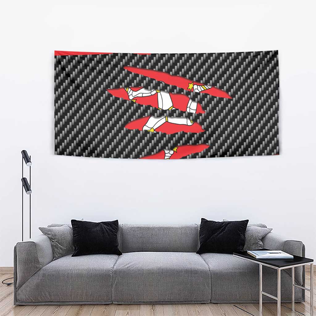 Isle of Man Beast Tapestry Ripped Flag Graphic - Wonder Print Shop
