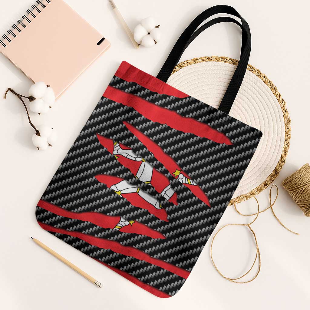 Isle of Man Beast Tote Bag Ripped Flag Graphic - Wonder Print Shop