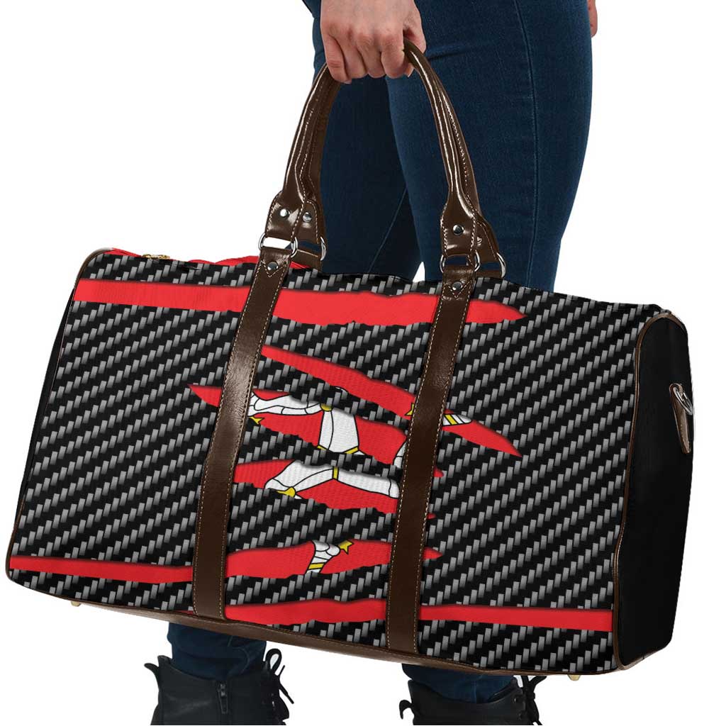 Isle of Man Beast Travel Bag Ripped Flag Graphic - Wonder Print Shop
