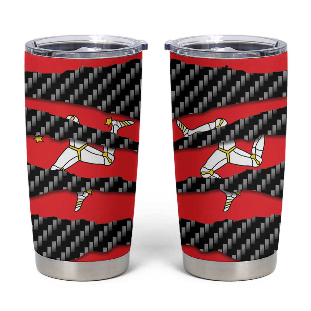 Isle of Man Beast Tumbler Cup Ripped Flag Graphic - Wonder Print Shop