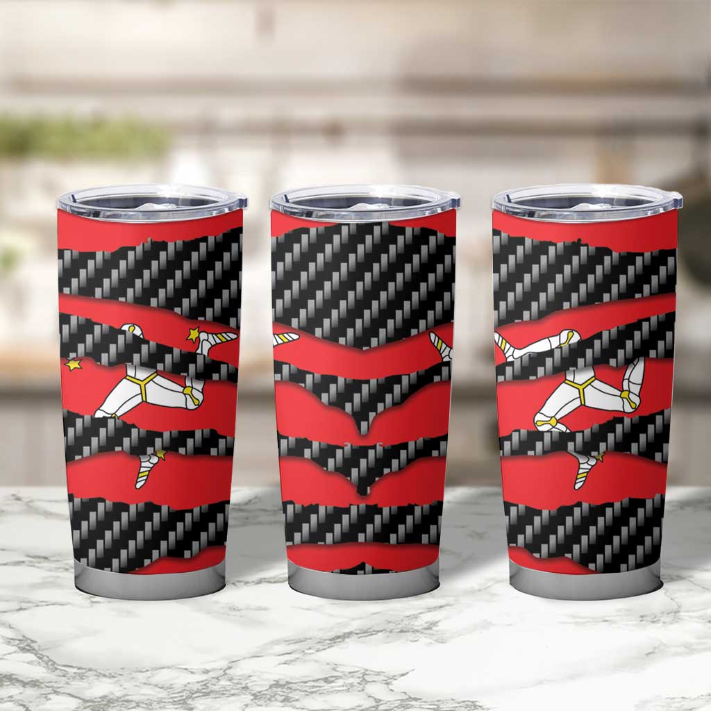 Isle of Man Beast Tumbler Cup Ripped Flag Graphic - Wonder Print Shop