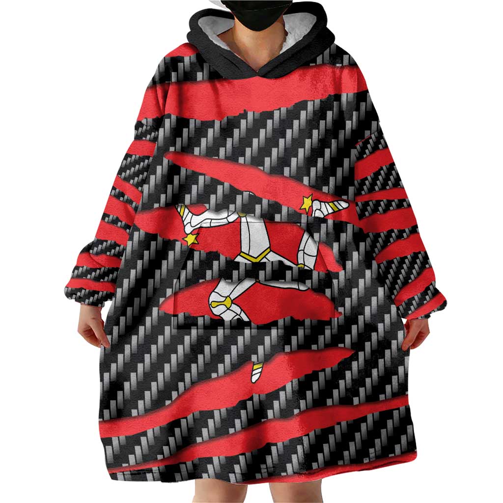 Isle of Man Beast Wearable Blanket Hoodie Ripped Flag Graphic - Wonder Print Shop