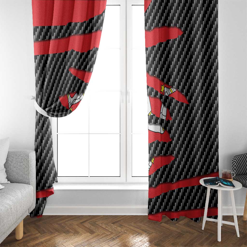 Isle of Man Beast Window Curtain Ripped Flag Graphic - Wonder Print Shop