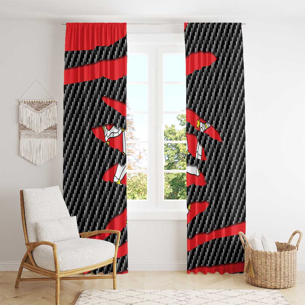 Isle of Man Beast Window Curtain Ripped Flag Graphic - Wonder Print Shop