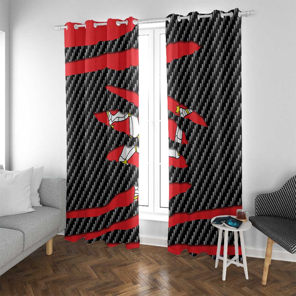 Isle of Man Beast Window Curtain Ripped Flag Graphic - Wonder Print Shop
