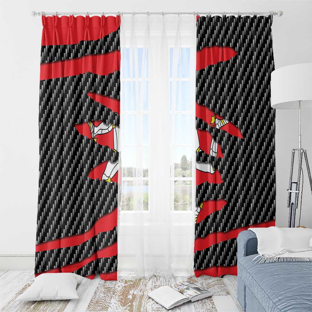 Isle of Man Beast Window Curtain Ripped Flag Graphic - Wonder Print Shop