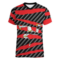 Isle of Man Beast Women V-Neck T-Shirt Ripped Flag Graphic - Wonder Print Shop