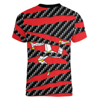 Isle of Man Beast Women V-Neck T-Shirt Ripped Flag Graphic - Wonder Print Shop