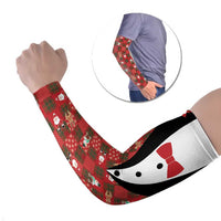 Christmas Patchwork Fake Tuxedo Arm Sleeves Santa and Reindeer Red Plaid Style - Wonder Print Shop
