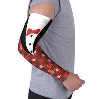 Christmas Patchwork Fake Tuxedo Arm Sleeves Santa and Reindeer Red Plaid Style - Wonder Print Shop
