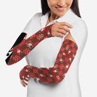 Christmas Patchwork Fake Tuxedo Arm Sleeves Santa and Reindeer Red Plaid Style - Wonder Print Shop