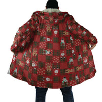 Christmas Patchwork Fake Tuxedo Cloak Santa and Reindeer Red Plaid Style - Wonder Print Shop