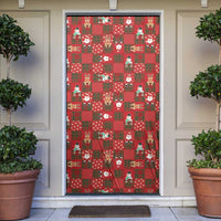 Christmas Patchwork Fake Tuxedo Door Cover Santa and Reindeer Red Plaid Style - Wonder Print Shop