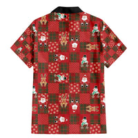 Christmas Patchwork Fake Tuxedo Family Matching Mermaid Dress and Hawaiian Shirt Santa and Reindeer Red Plaid Style - Wonder Print Shop