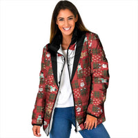 Christmas Patchwork Fake Tuxedo Padded Jacket Santa and Reindeer Red Plaid Style - Wonder Print Shop