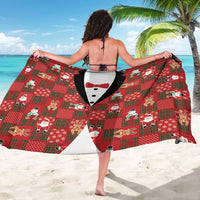 Christmas Patchwork Fake Tuxedo Sarong Santa and Reindeer Red Plaid Style - Wonder Print Shop