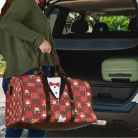 Christmas Patchwork Fake Tuxedo Travel Bag Santa and Reindeer Red Plaid Style - Wonder Print Shop
