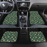 Christmas Patchwork Fake Tuxedo Car Mats Santa and Reindeer Green Plaid Style - Wonder Print Shop
