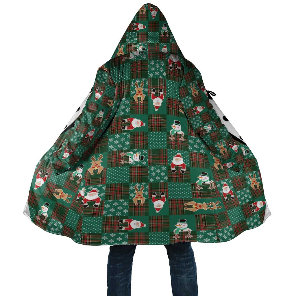 Christmas Patchwork Fake Tuxedo Cloak Santa and Reindeer Green Plaid Style - Wonder Print Shop