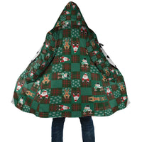Christmas Patchwork Fake Tuxedo Cloak Santa and Reindeer Green Plaid Style - Wonder Print Shop