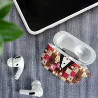 Christmas Patchwork Fake Tuxedo AirPods Case Santa and Reindeer Pink Plaid Style - Wonder Print Shop