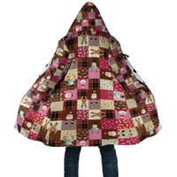 Christmas Patchwork Fake Tuxedo Cloak Santa and Reindeer Pink Plaid Style - Wonder Print Shop