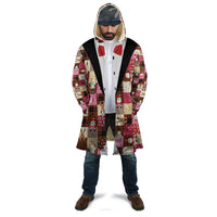 Christmas Patchwork Fake Tuxedo Cloak Santa and Reindeer Pink Plaid Style - Wonder Print Shop